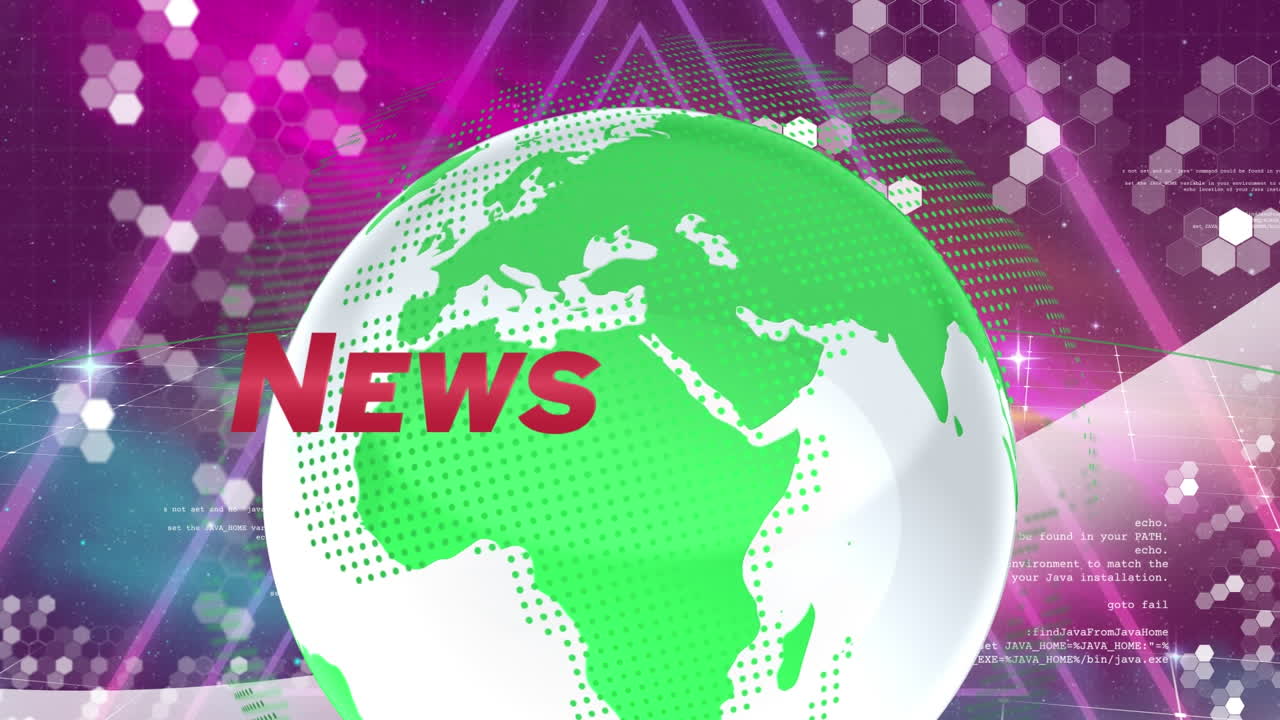 데이터 처리 및 삼각형 위의 지구의 애니메이션