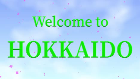 welcome to hokkaido message text animation motion graphics