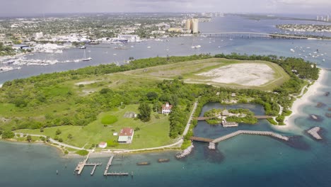 vista aérea del parque de la isla de maní, florida