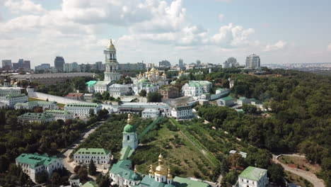 4k drone footage of the holy dormition kyiv caves lavra on a cloudy summer day