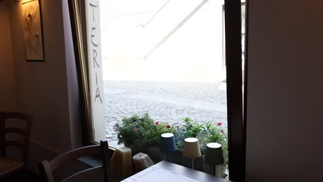 a table setup in an italian restaurant