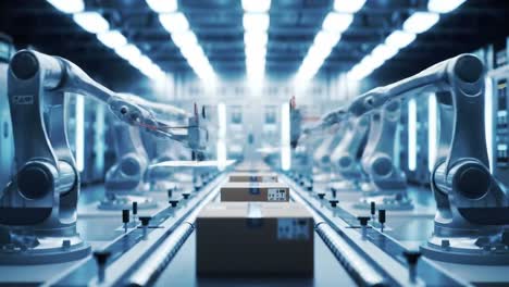 automated assembly line featuring advanced robotics optimizing production efficiency with precision and speed in a modern manufacturing facility environment