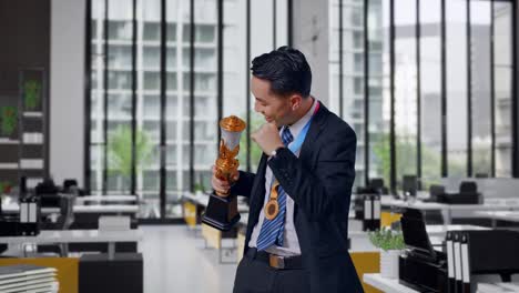 businessman celebrating award