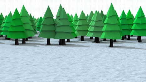 Animation-of-fir-trees-in-winter-landscape