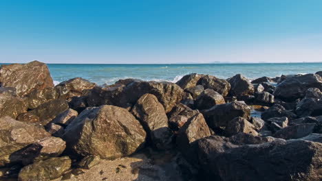 wave of the sea on the sand beach