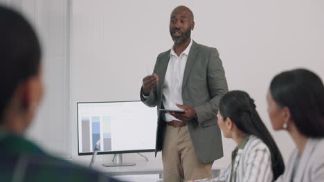 negocios, presentación y entrenamiento de hombres negros