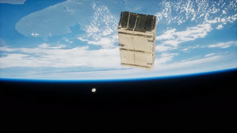 old wood box on earth orbit