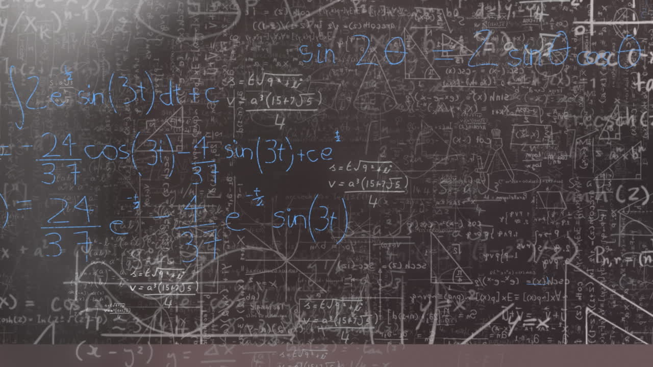 animación de ecuaciones matemáticas sobre un fondo negro