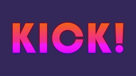 animation of kick in pink and orange text over black and white wavy lines