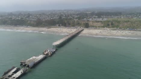 aerial - sunken ship of the pier