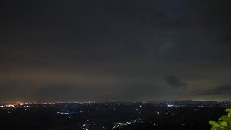 Thunder-and-Lightning-above-Italian-landscape-in-a-summer-night,-climate-changes-4K-timelapse