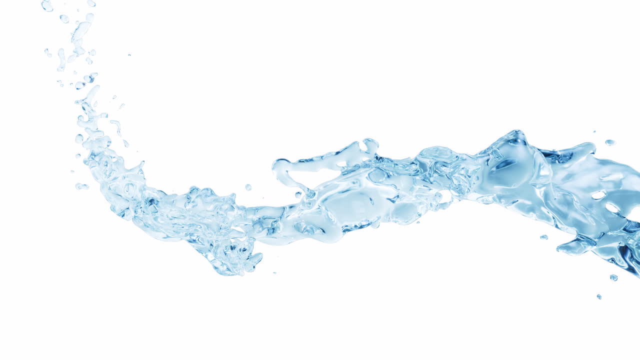 알파 채널과 함께 흐르는 물 액체, 3d 렌더링