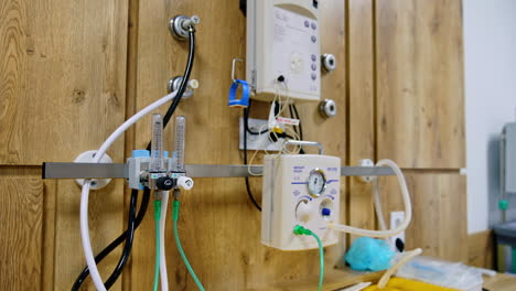 special medical equipment for newborn babies. apparatuses for resuscitation of babies in hospital ward.