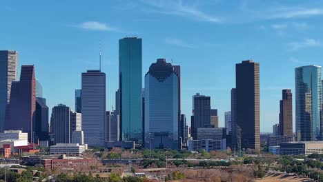 the houston skyline during the day