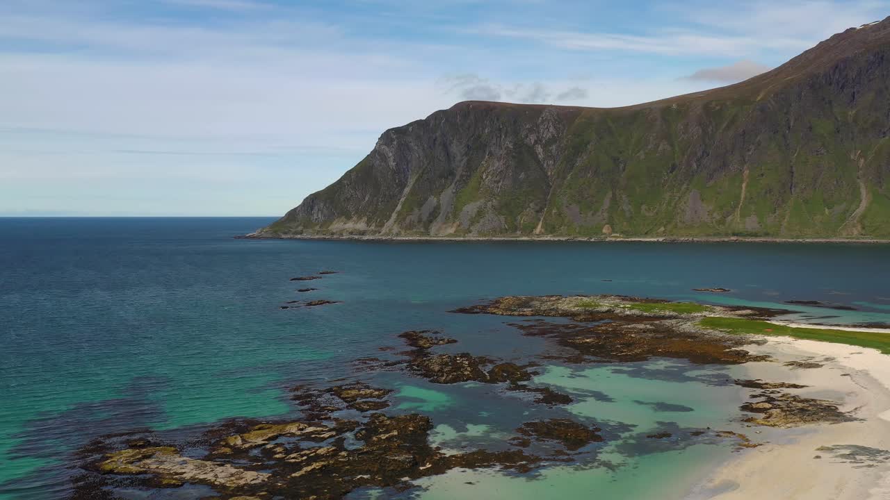 해변 로포텐 군도 섬 해변