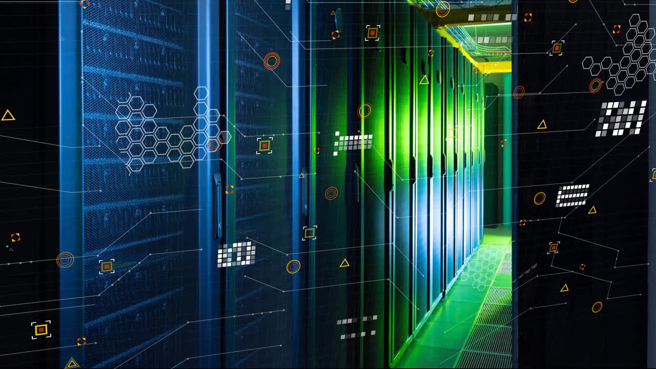 Animation of digital data processing over computer servers