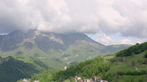 great aerial view of the orobie alps and sky with clouds