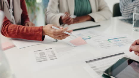 business meeting and data analysis