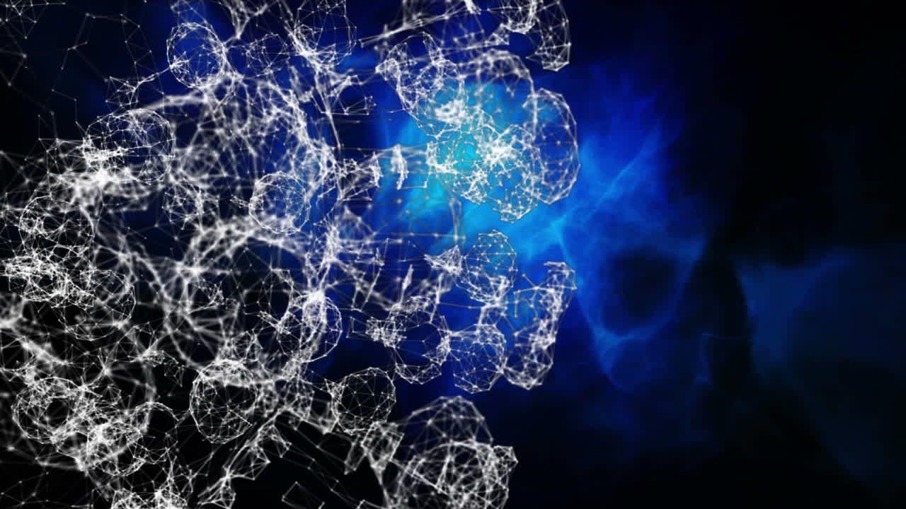 Web of connections icons against blue background