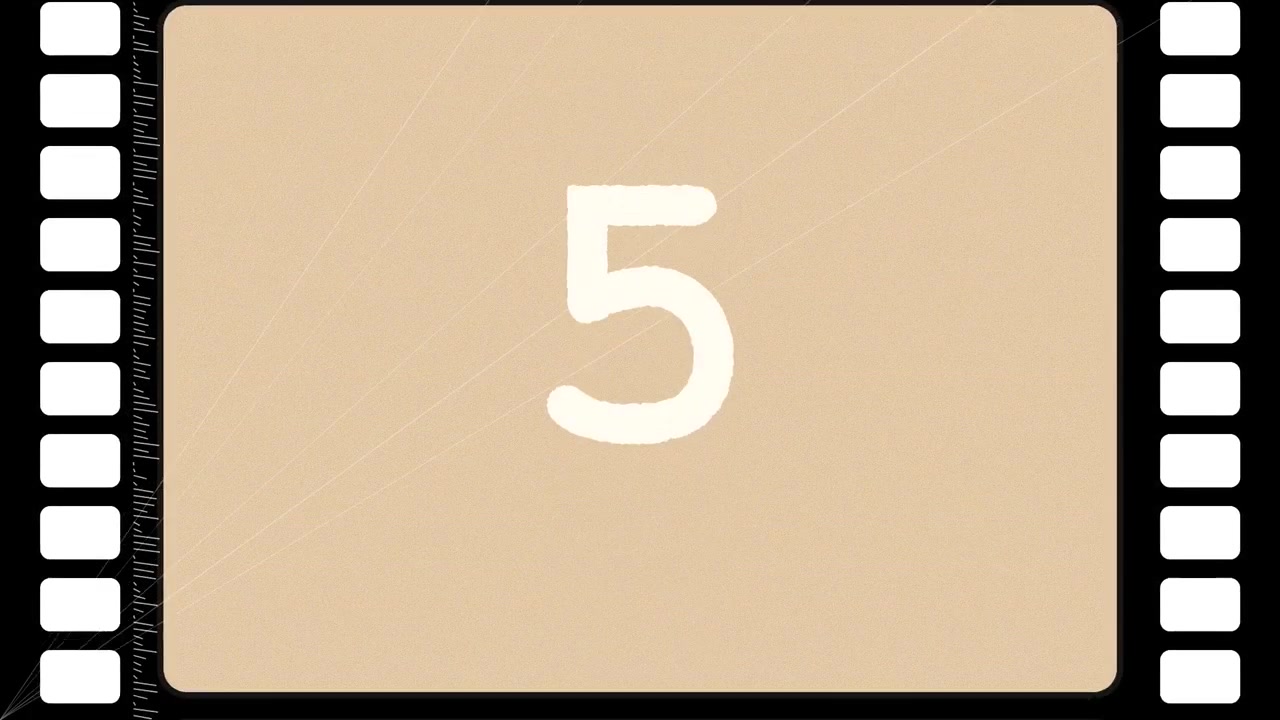 Vintage Film Countdown Leader with Scratchy Texture