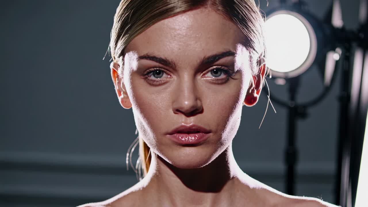 retrato de estudio de una mujer hermosa