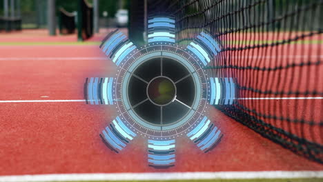 animation des scope-scannings über einem tennisplatz