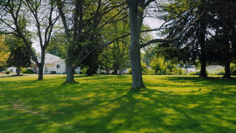 A Trip Through America Along A Typical Neighborhood With Wooden Houses