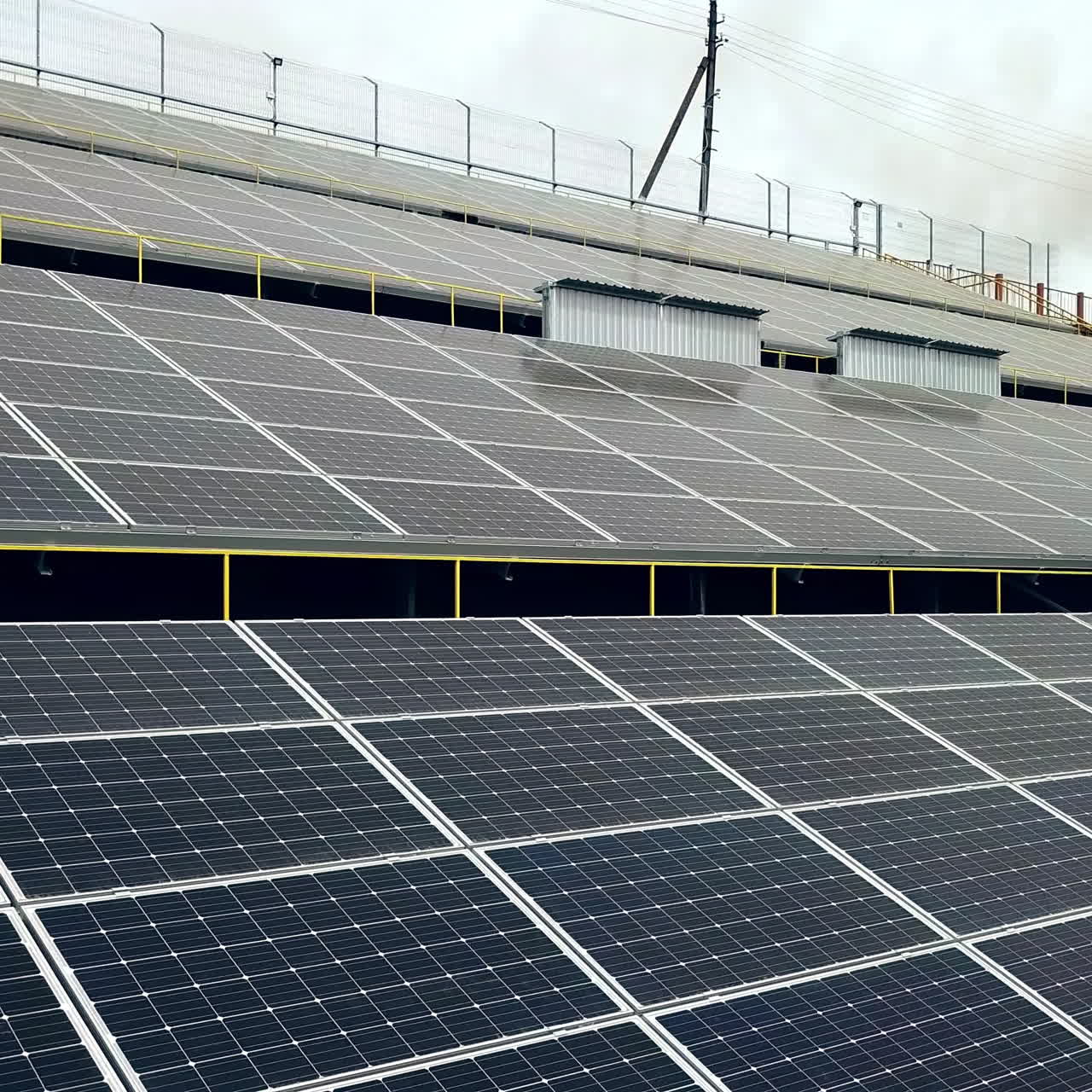 Solar panels. Power station. Blue solar panels. Solar farm. Source of ecological renewable energy.