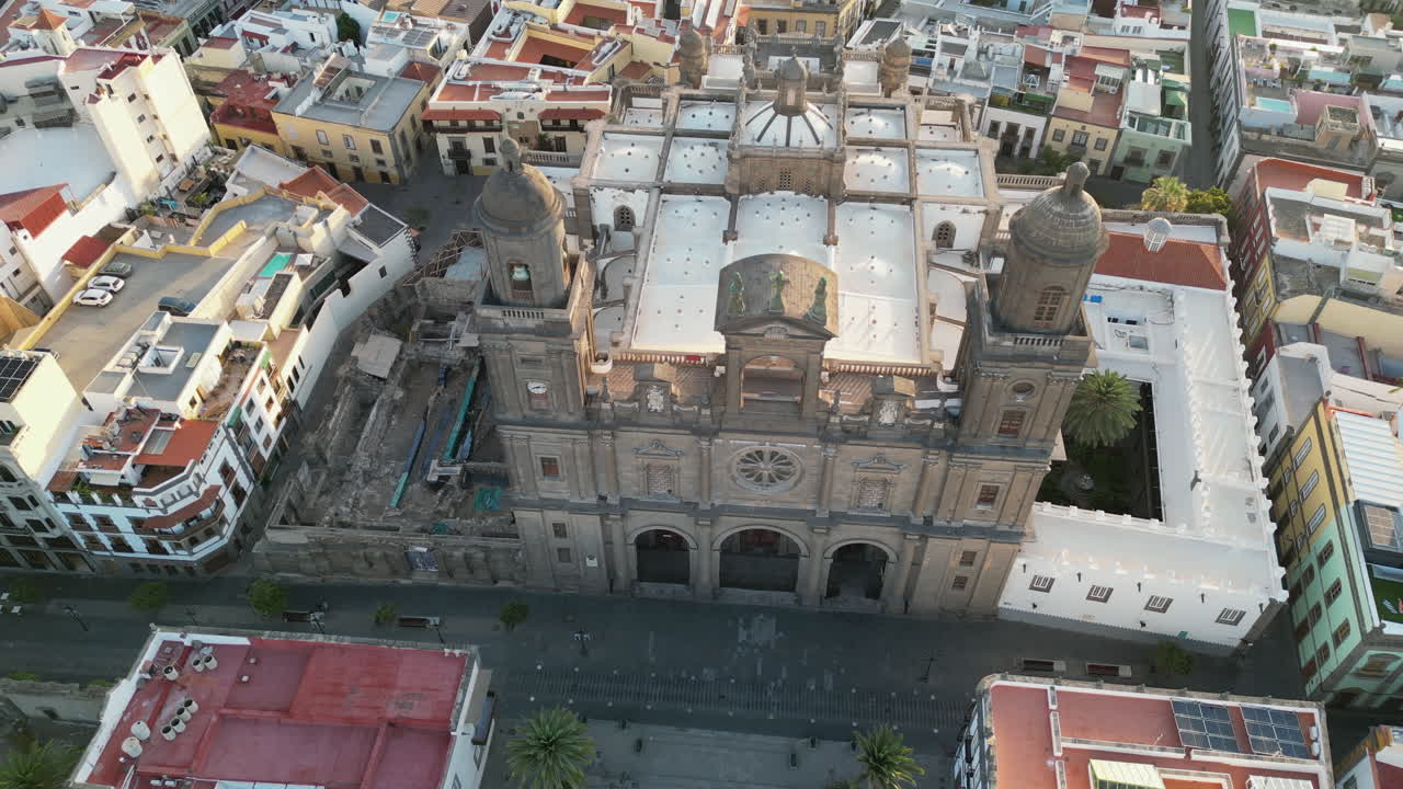 Aerial View of the Cathedral of Santa Ana in Las Palmas, Canary Islands