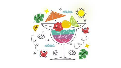 colorful summer cocktail illustration