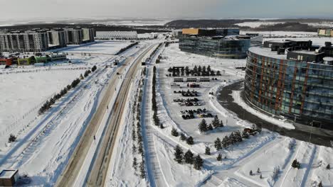 university in innopolis near kazan tatarstan. at winter with snow. aerial