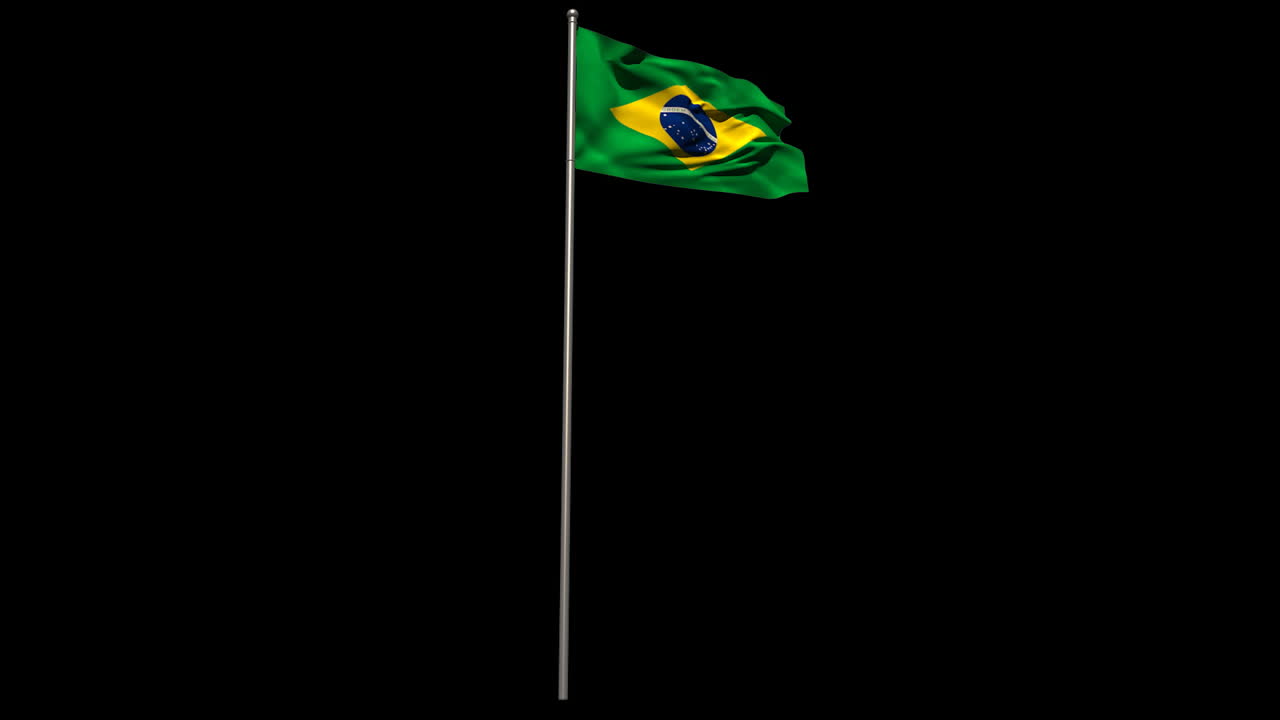 Bandeira nacional do Brasil tremulando no mastro