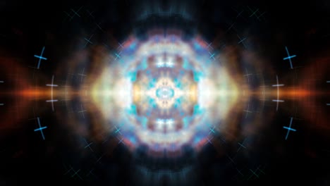 abstract multicolored mandala kaleidoscope seamless loop. 4k psychedelic trippy futuristic traditional mandala pattern for consciousness meditation background video relaxing ethnic colorful pattern.