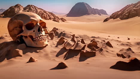 a mysterious skull in the desert