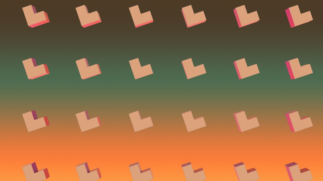 초록색 배경의 오렌지색 모양의 애니메이션