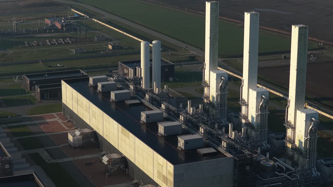 Aerial view of gasunie nitrogen plant in zuidbroek netherlands