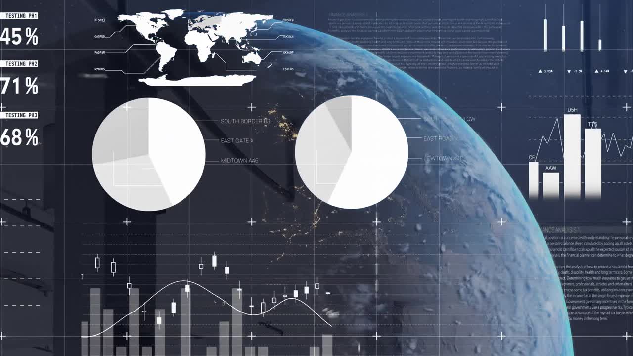 지구와 통계 처리 및 창고의 애니메이션