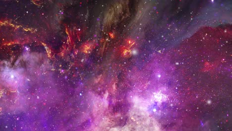 La-Superficie-De-La-Nube-Nebulosa-Rojiza-Moviéndose-A-Través-Del-Universo