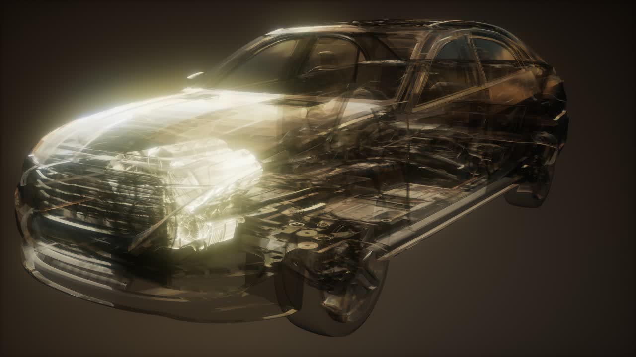 Car Engine Visible in Car