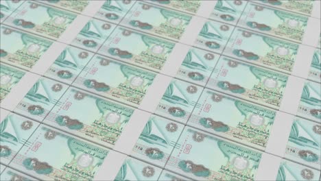 20-Dirham-Banknoten-Der-Vereinigten-Arabischen-Emirate,-Gedruckt-Von-Einer-Geldpresse