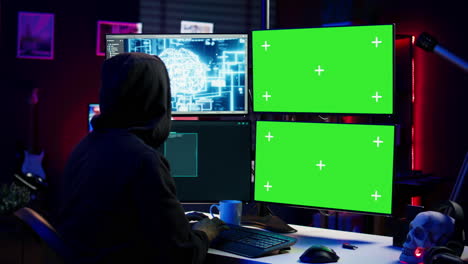 Hacker-Que-Utiliza-IA-Y-Monitores-De-Computadora-De-Pantalla-Verde-Para-Producir-Malware-Malicioso