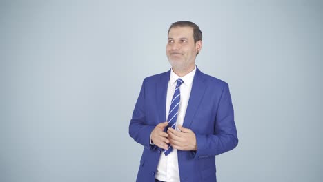 un hombre de negocios ansioso y temeroso.