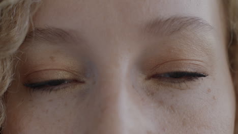 close-up of a woman's face and eyes