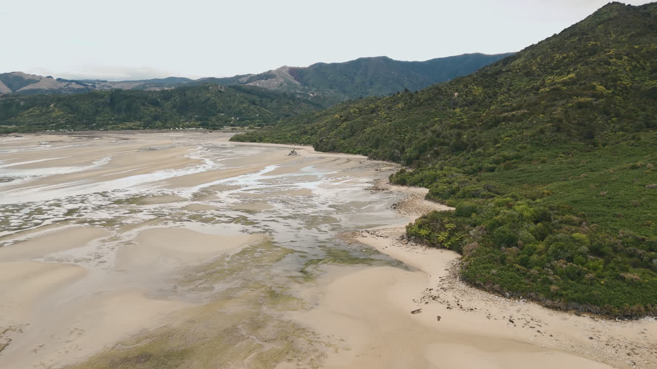 Coastal landscape with mountains and a bay