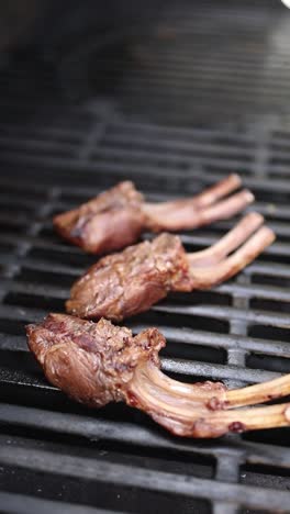 grilled ribs cooking on a grill