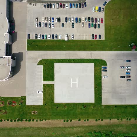 helicopter landing site. aerial view of a large modern industrial factory
