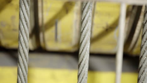 close-up of industrial lifting cables