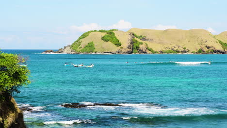 Paradise-coastline-with-sandy-beaches-in-Kuta,-Lombok