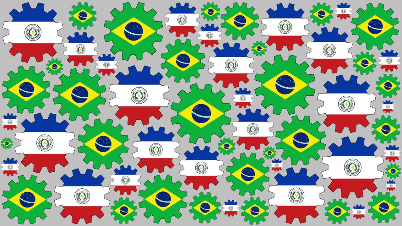 브라질과 파라과이의 발 기어 회전 배경