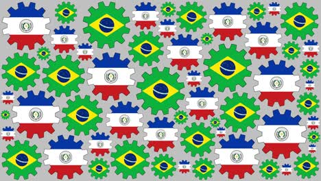 las banderas brasileñas y paraguayas girando en el fondo